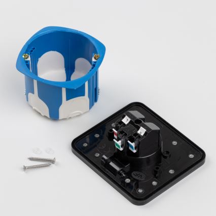 Brilagi - Vanjska ugradna podna utičnica IP55, crna, pravokutna