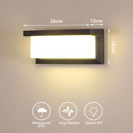 Brilagi - Vanjska zidna svjetiljka BRICKY 1xE27/60W/230V antracit IP54