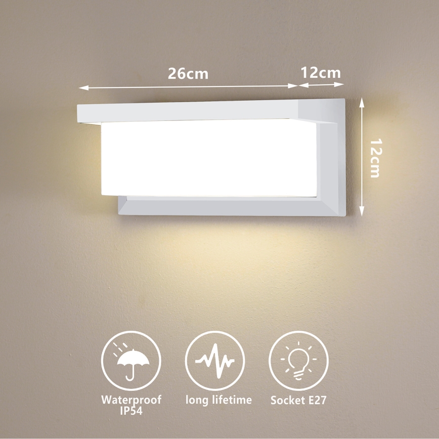Brilagi - Vanjska zidna svjetiljka BRICKY 1xE27/60W/230V bijela IP54