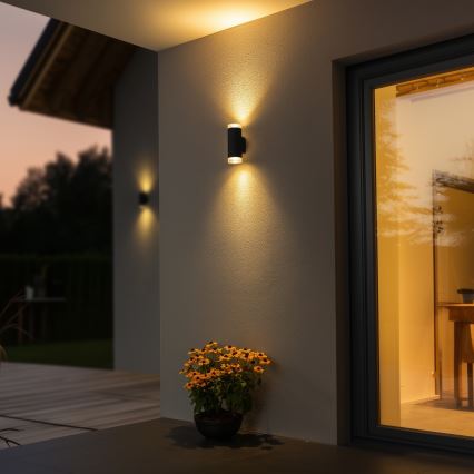 Brilagi - Vanjska zidna svjetiljka MATERA 2xGU10/30W/230V antracit IP54