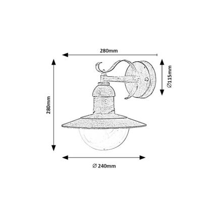 Brilagi - Vanjska zidna svjetiljka MOLDE 1xE27/60W/230V IP44 bijela/patina