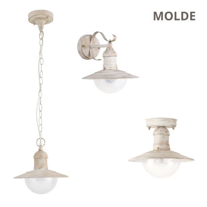 Brilagi - Vanjska zidna svjetiljka MOLDE 1xE27/60W/230V IP44 bijela/patina