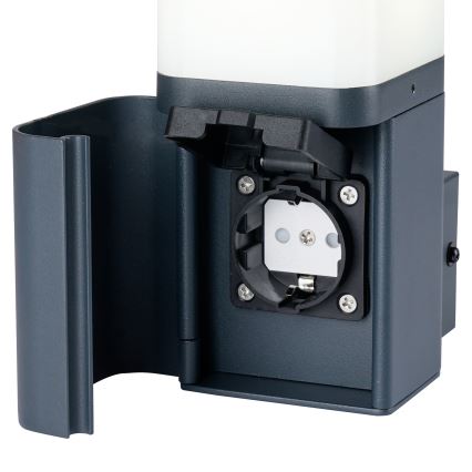 Brilagi - Vanjska zidna svjetiljka s SCHUKO utičnicom PILLAR 1xG9/11W/230V IP44 antracitna