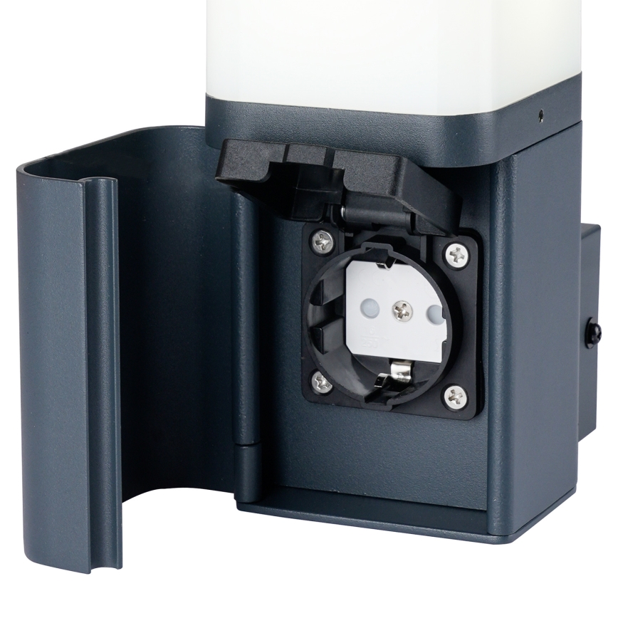 Brilagi - Vanjska zidna svjetiljka s SCHUKO utičnicom PILLAR 1xG9/11W/230V IP44 antracitna