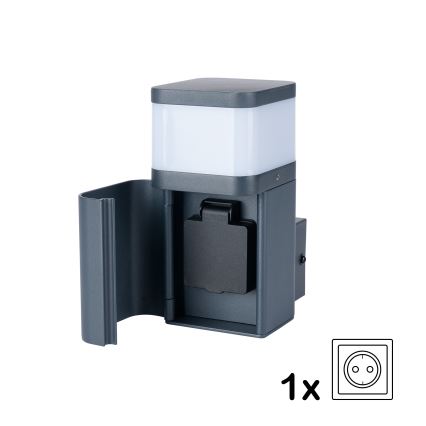 Brilagi - Vanjska zidna svjetiljka s SCHUKO utičnicom PILLAR 1xG9/11W/230V IP44 antracitna