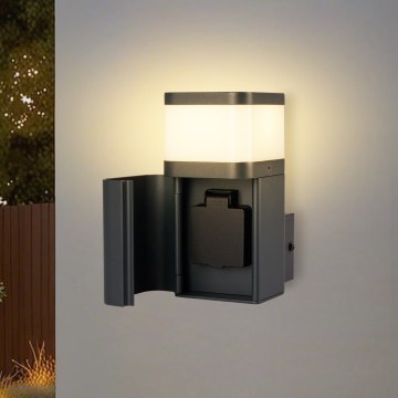 Brilagi - Vanjska zidna svjetiljka s SCHUKO utičnicom PILLAR 1xG9/11W/230V IP44 antracitna
