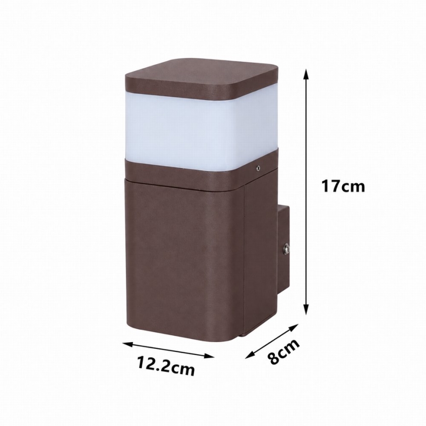 BRILAGI - Vanjska zidna svjetiljka s SCHUKO utičnicom PILLAR 1xG9/11W/230V IP44 smeđa