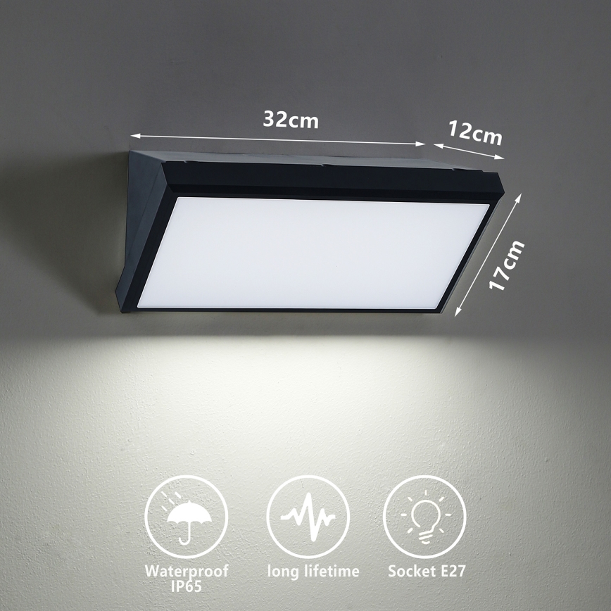 Brilagi - Vanjska zidna svjetiljka TRIANGLE 1xE27/60W/230V crna IP65