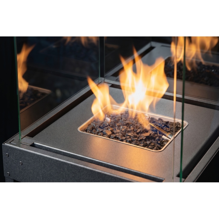 Brilagi - Vanjski plinski kamin FLARO GAS 142x36 cm 8kW 1xAAA antracit + zaštitni pokrov