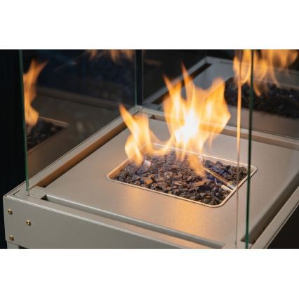 Brilagi - Vanjski plinski kamin FLARO GAS 142x36 cm 8kW 1xAAA bež + zaštitni pokrov