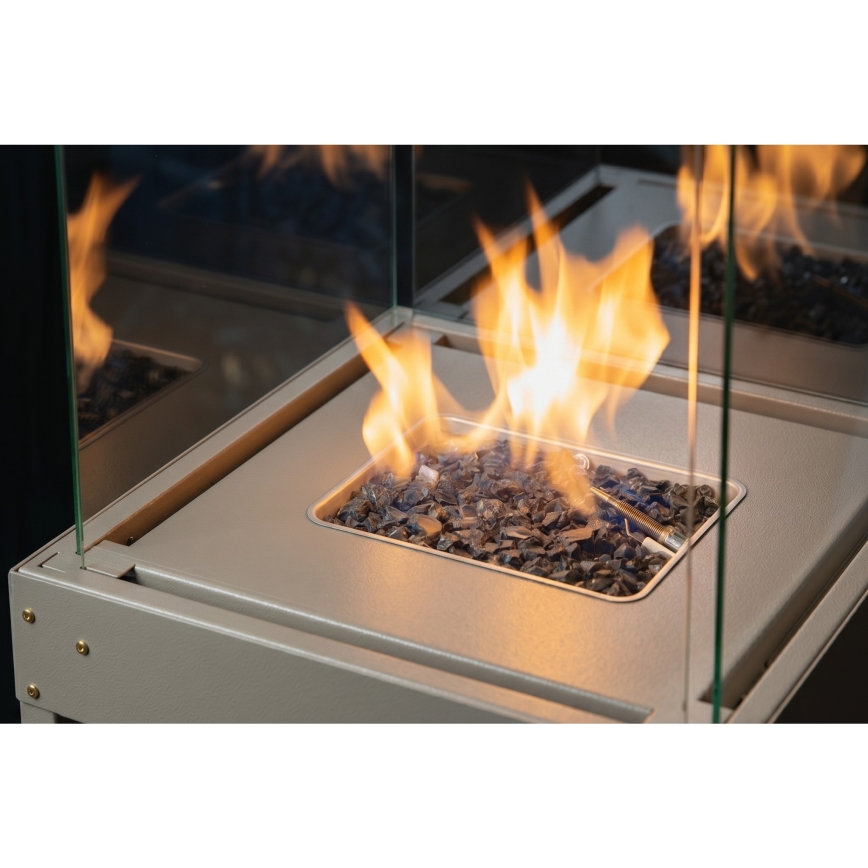 Brilagi - Vanjski plinski kamin FLARO GAS 142x36 cm 8kW 1xAAA bež + zaštitni pokrov