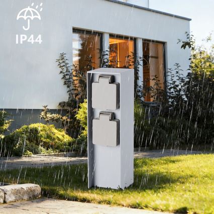 Brilagi - Vanjski stup PILLAR s dvije SCHUKO utičnice, 230 V, IP44, srebrna