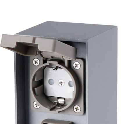 Brilagi - Vanjski stup PILLAR s dvije SCHUKO utičnice, 230 V, IP44, srebrna
