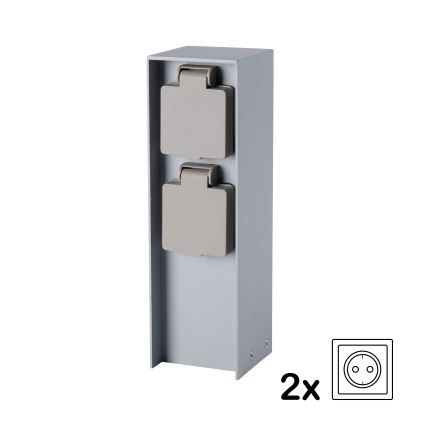 Brilagi - Vanjski stup PILLAR s dvije SCHUKO utičnice, 230 V, IP44, srebrna