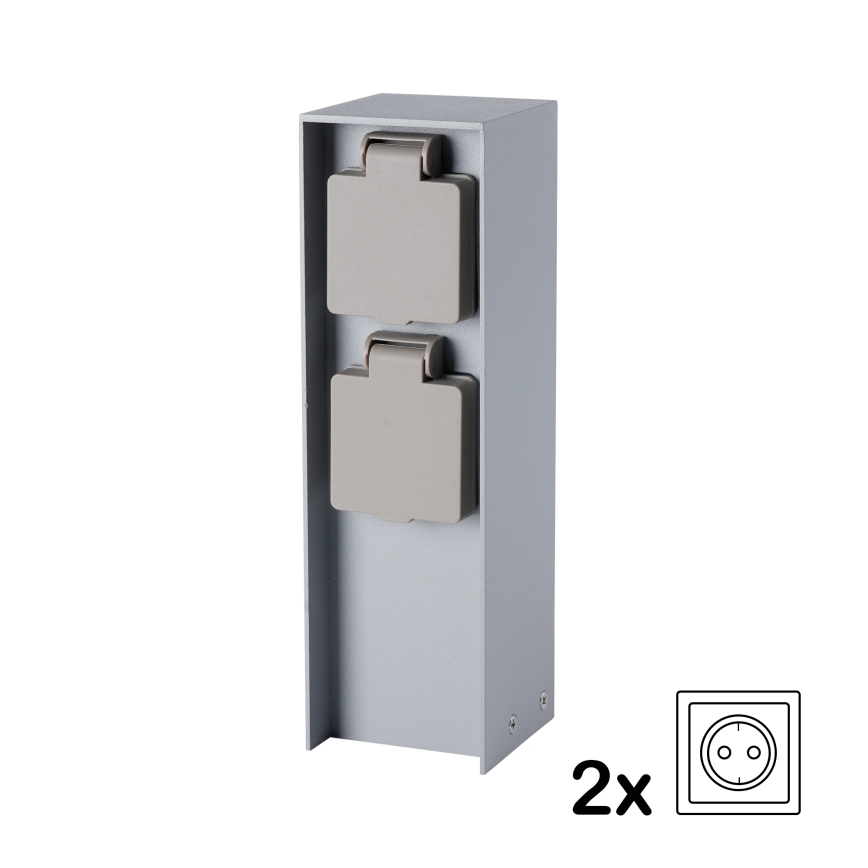 Brilagi - Vanjski stup PILLAR s dvije SCHUKO utičnice, 230 V, IP44, srebrna