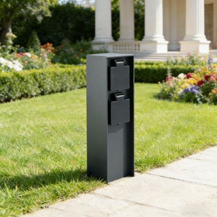 BRILAGI - Vanjski stup za utičnice PILLAR 2Z SCHUKO 230V IP44 antracit