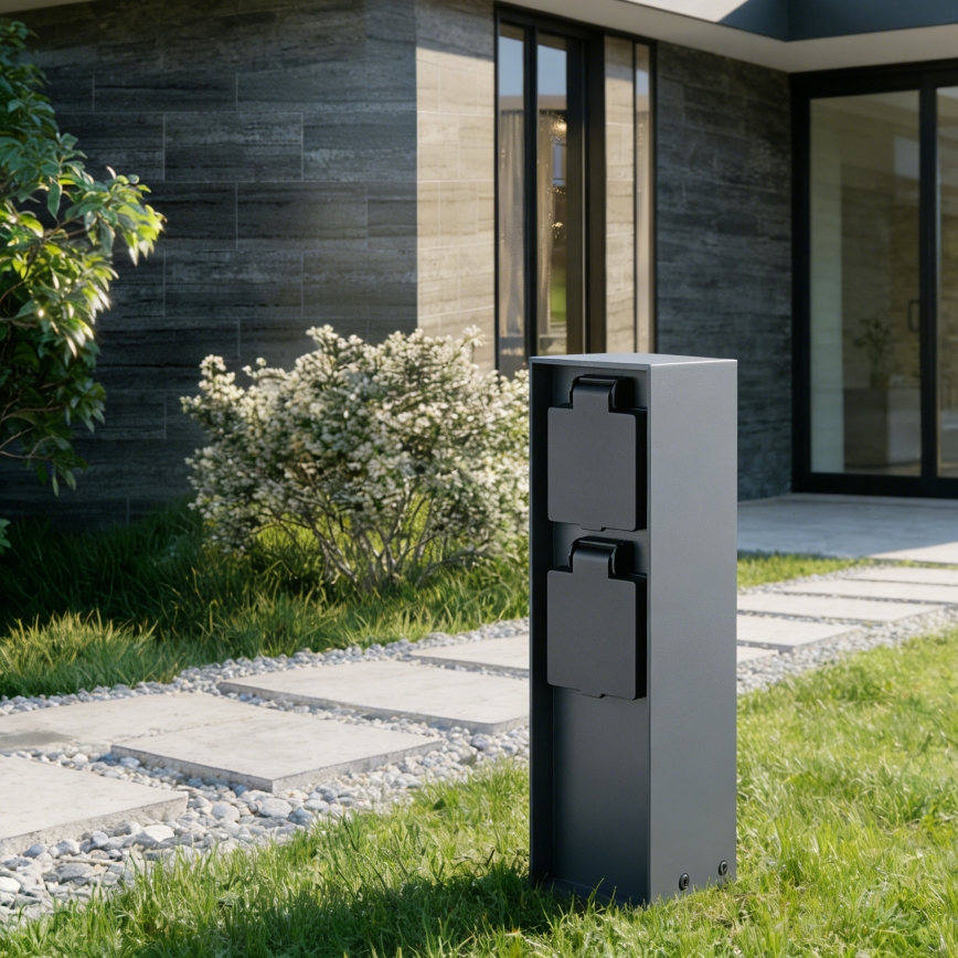BRILAGI - Vanjski stup za utičnice PILLAR 2Z SCHUKO 230V IP44 antracit