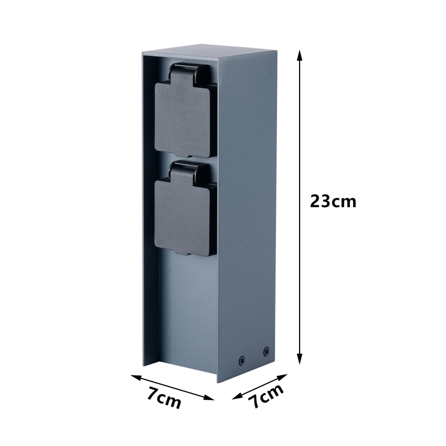 BRILAGI - Vanjski stup za utičnice PILLAR 2Z SCHUKO 230V IP44 antracit