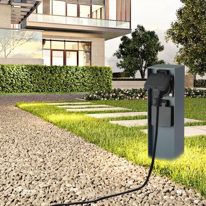 Brilagi - Vanjski stup s utičnicama PILLAR 2U SCHUKO 230V IP44 antracit