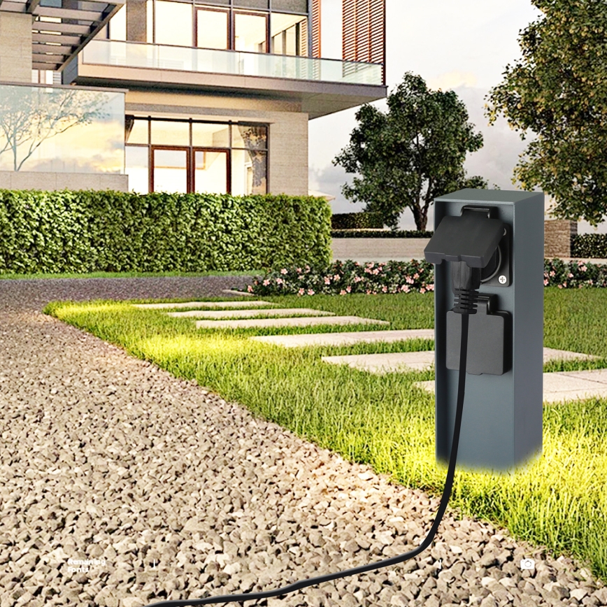 Brilagi - Vanjski stup s utičnicama PILLAR 2U SCHUKO 230V IP44 antracit