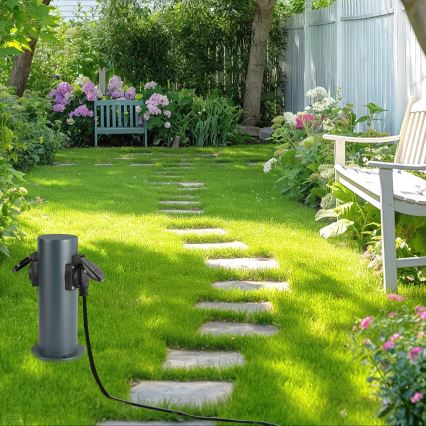 Brilagi - Vanjski stup s utičnicama PILLAR 2U SCHUKO 230V IP44 antracit