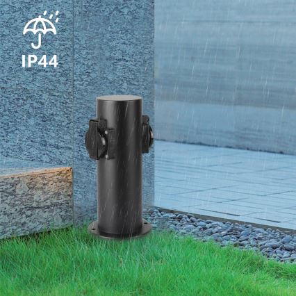 Brilagi - Vanjski stup s utičnicama PILLAR 2U SCHUKO 230V IP44 crna