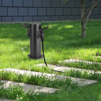 Brilagi - Vanjski stup s utičnicama PILLAR 2U SCHUKO 230V IP44 crna