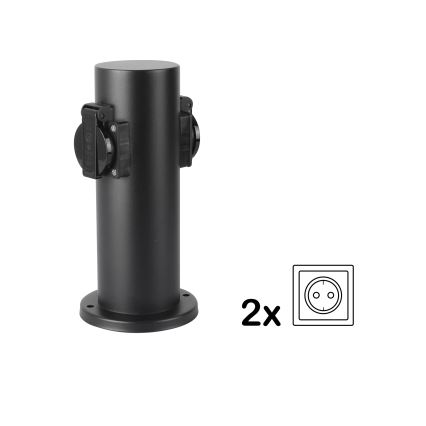 Brilagi - Vanjski stup s utičnicama PILLAR 2U SCHUKO 230V IP44 crna