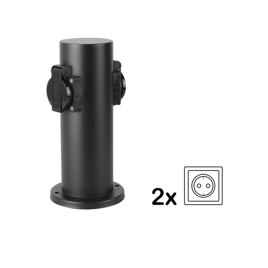 Brilagi - Vanjski stup s utičnicama PILLAR 2U SCHUKO 230V IP44 crna