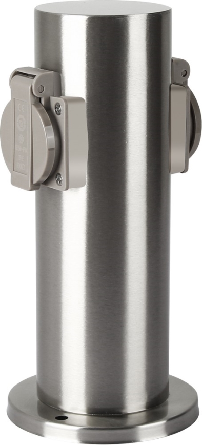 Brilagi - Vanjski stup s utičnicama PILLAR 2U SCHUKO 230V IP44 mat krom