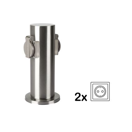 Brilagi - Vanjski stup s utičnicama PILLAR 2U SCHUKO 230V IP44 mat krom