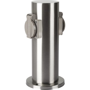 Brilagi - Vanjski stup za utičnice PILLAR 2Z SCHUKO 230V IP44 mat krom