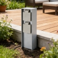 Brilagi - Vanjski stupac PILLAR s 2 SCHUKO utičnicama, 230 V, IP44, srebrna
