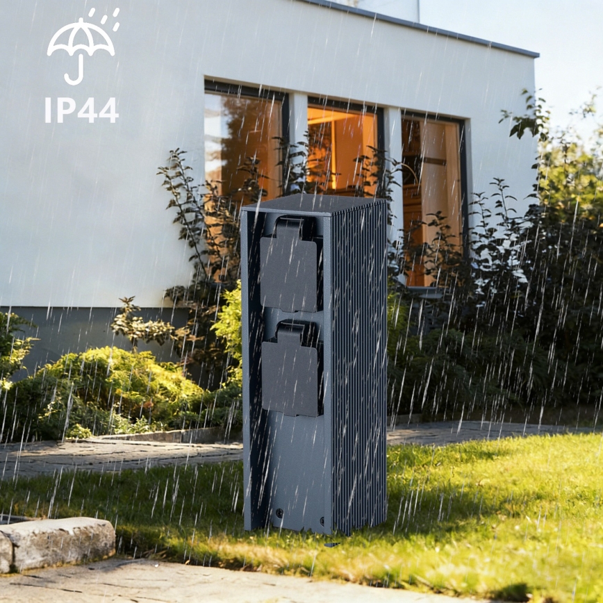 Brilagi - Vanjski stupić s utičnicama PILLAR 2Z SCHUKO 230V IP44 antracit