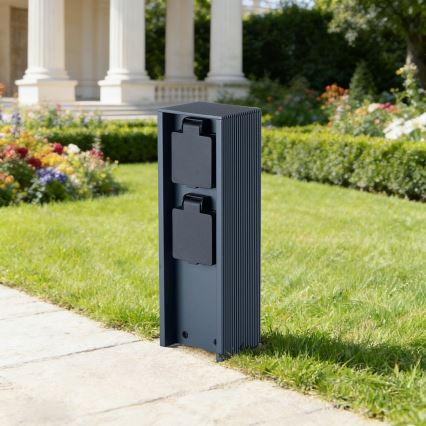 Brilagi - Vanjski stupić s utičnicama PILLAR 2Z SCHUKO 230V IP44 antracit