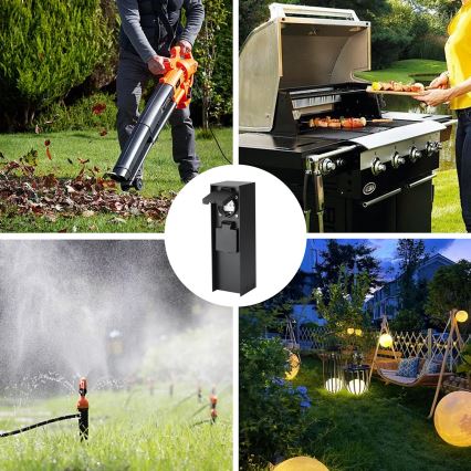 Brilagi - Vanjski stupić s utičnicama PILLAR 2Z SCHUKO 230V IP44 crna