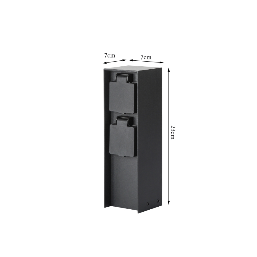 Brilagi - Vanjski stupić s utičnicama PILLAR 2Z SCHUKO 230V IP44 crna