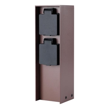 Brilagi - Vanjski stupić za utičnice PILLAR 2x SCHUKO 230V IP44 smeđa