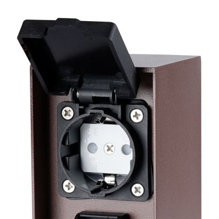 Brilagi - Vanjski stupić za utičnice PILLAR 2x SCHUKO 230V IP44 smeđa