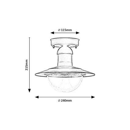 Brilagi - Vanjsko stropno svjetlo MOLDE 1xE27/60W IP44 crno