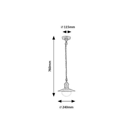 Brilagi - Vanjsko viseće svjetlo MOLDE 1xE27/60W IP44 brončano/patina