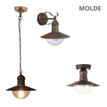 Brilagi - Vanjsko zidno svjetlo MOLDE 1xE27/60W/230V IP44 brončana/patina