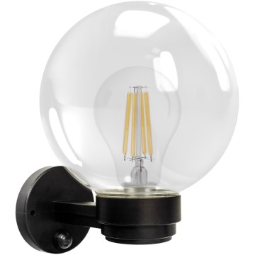 Brilagi - Vanjsko zidno svjetlo s senzorom pokreta HARBOR 1xE27/40W/230V IP33 crna/prozirna