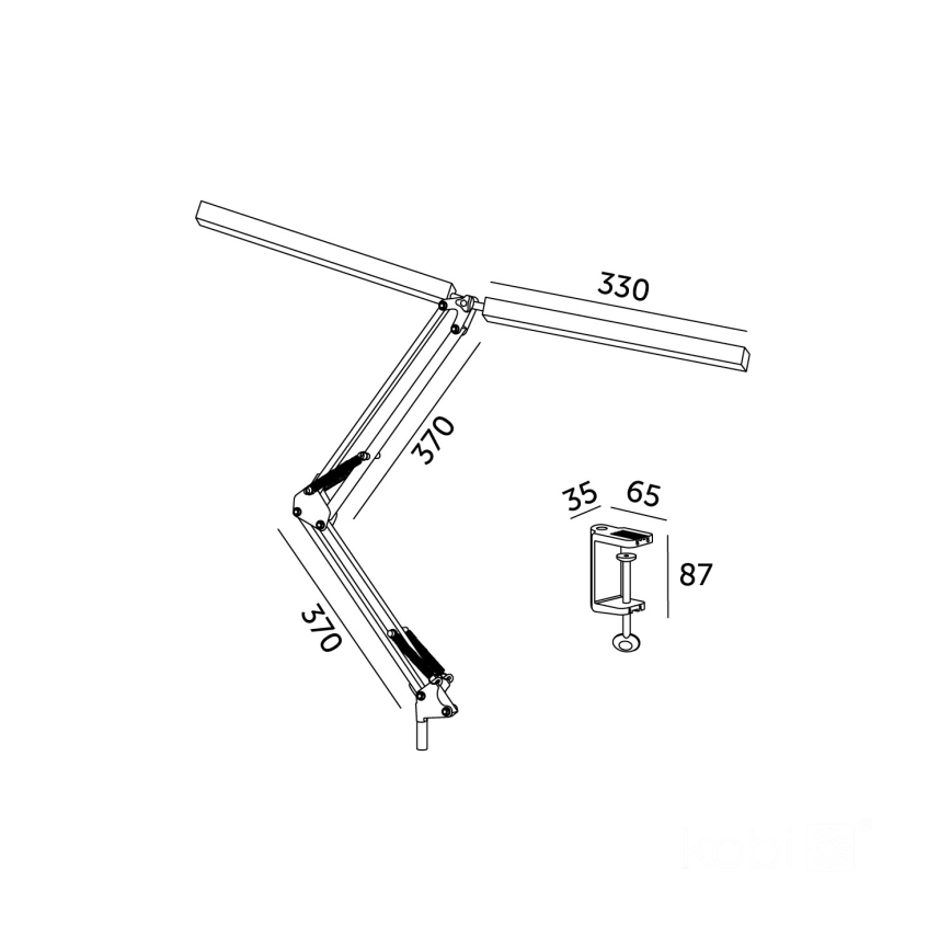 Brilagi - LED podesiva fleksibilna stolna lampa VARIO 2xLED/14W/230V 3000-6000K crna