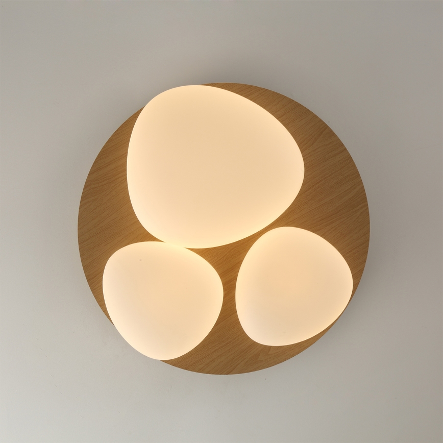 Brilagi - VISBY WOOD LED stropna svjetiljka, 36 W/230 V, Ø 50 cm, smeđa