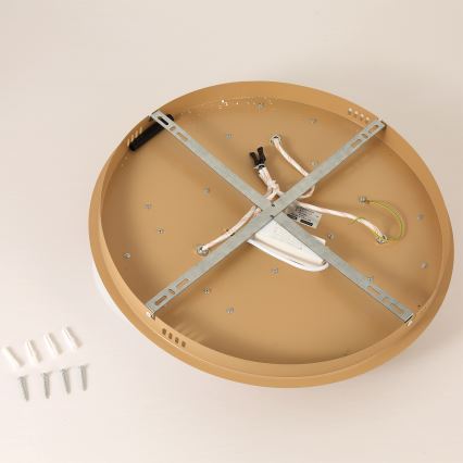 Brilagi - VISBY WOOD LED stropna svjetiljka, 36 W/230 V, Ø 50 cm, smeđa