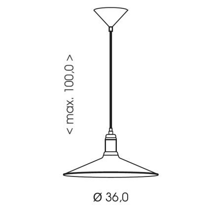 Brilagi - Viseća svjetiljka na kabelu FORGE 1xE27/60W/230V, Ø 36 cm, crna