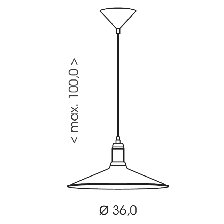 Brilagi - Viseća svjetiljka na kabelu FORGE 1xE27/60W/230V, Ø 36 cm, crna