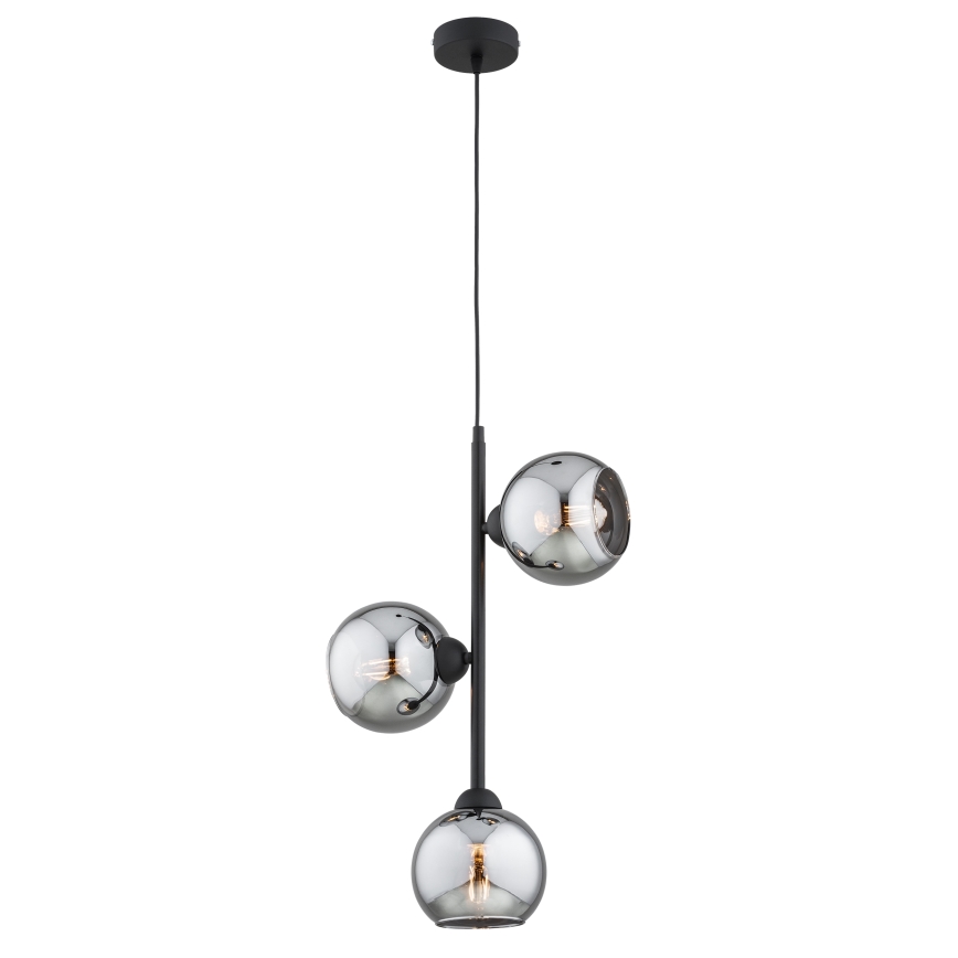 Brilagi - Viseća svjetiljka na sajli 3xE27/60W/230V crna/dimno siva