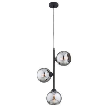 Brilagi - Viseća svjetiljka na sajli DIOR 3xE27/60W/230V crna/dimno siva